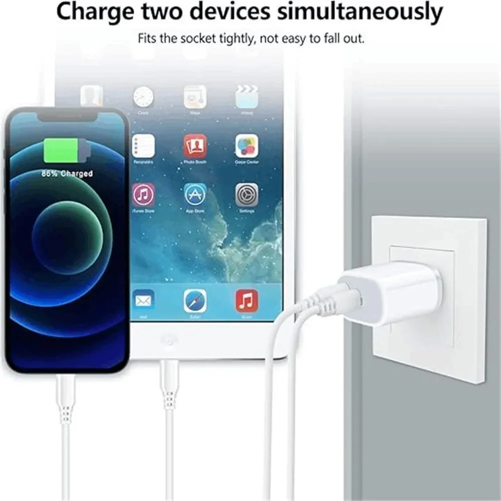 2x USB C Charger 65W, Fast Mini Gan Charger PPS Type C Fast Compact Wall Charger